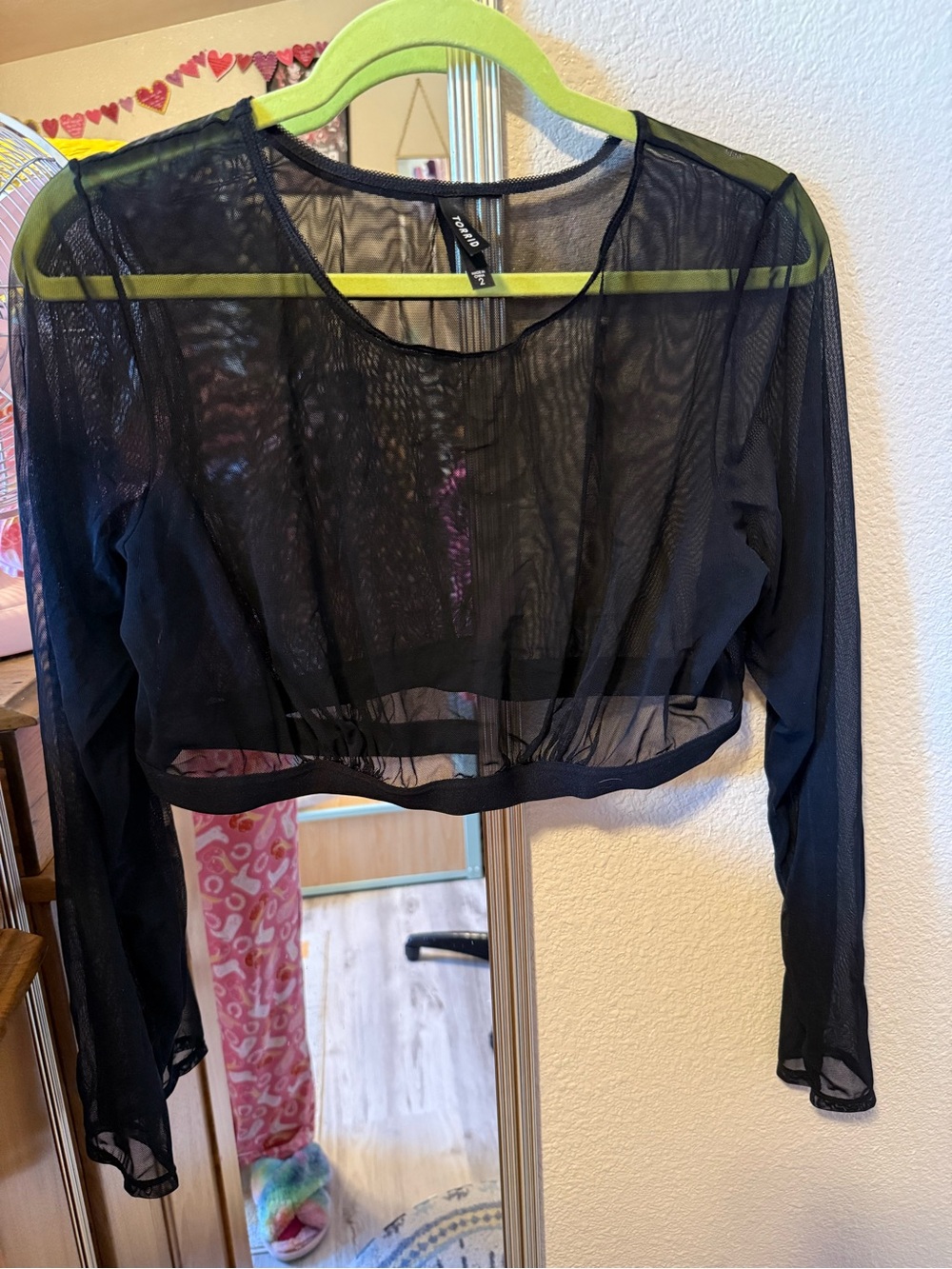 Sheer Black Long-Sleeve Bralette